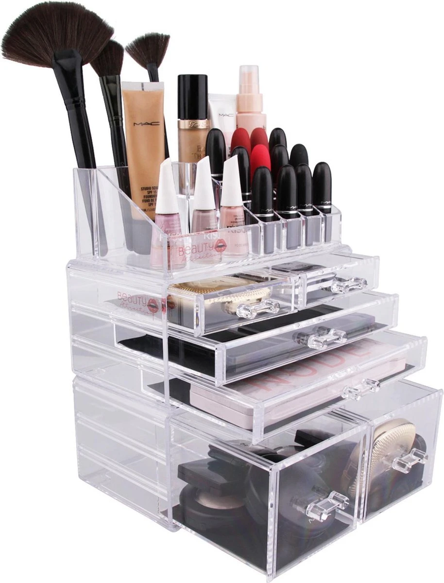 Beauty Attraction Make Up Organizer – Opbergdoos – Nagellak – Organizer 22 X 2,12 X 5,8 CM – 24 X 15 X 11 CM – Transparant