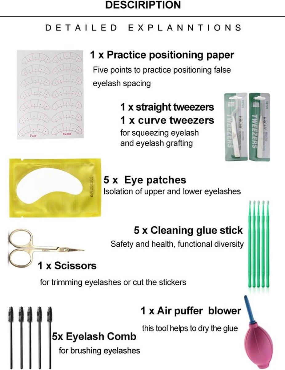 Lashes & More | Wimperextensions Starters Pakket + Luxe Nano Mister | Oefenset Voor Beginnend Wimperstylist | Lash Kit | Oefen Wimper Set - Afbeelding 6